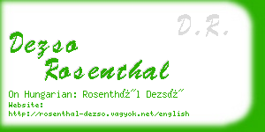 dezso rosenthal business card